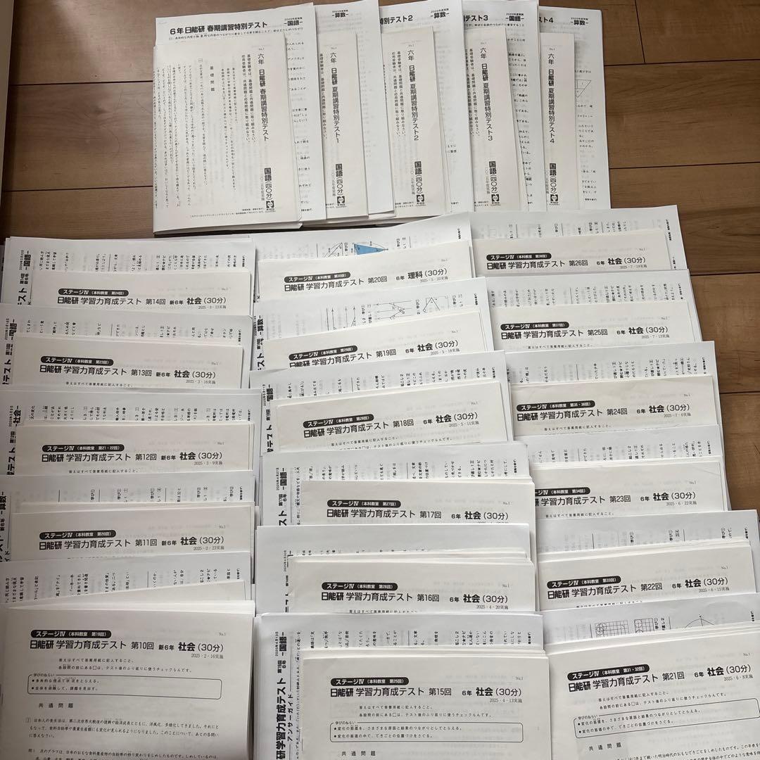 日能研　育成テスト　6年　2025年　春期　夏期講習テスト　公開模試