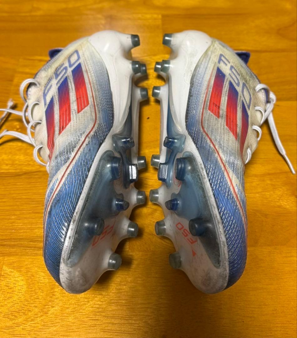 adidas F50 ホワイト/ブルー/レッド スパイクシューズ　25cm