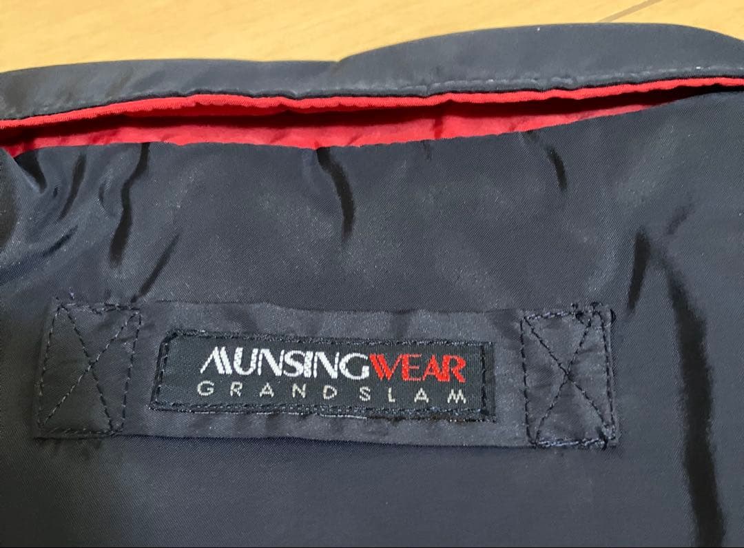 新品タグ付き80年代日本製デサントマンシングウエアネイビー ポケッタブルベストM