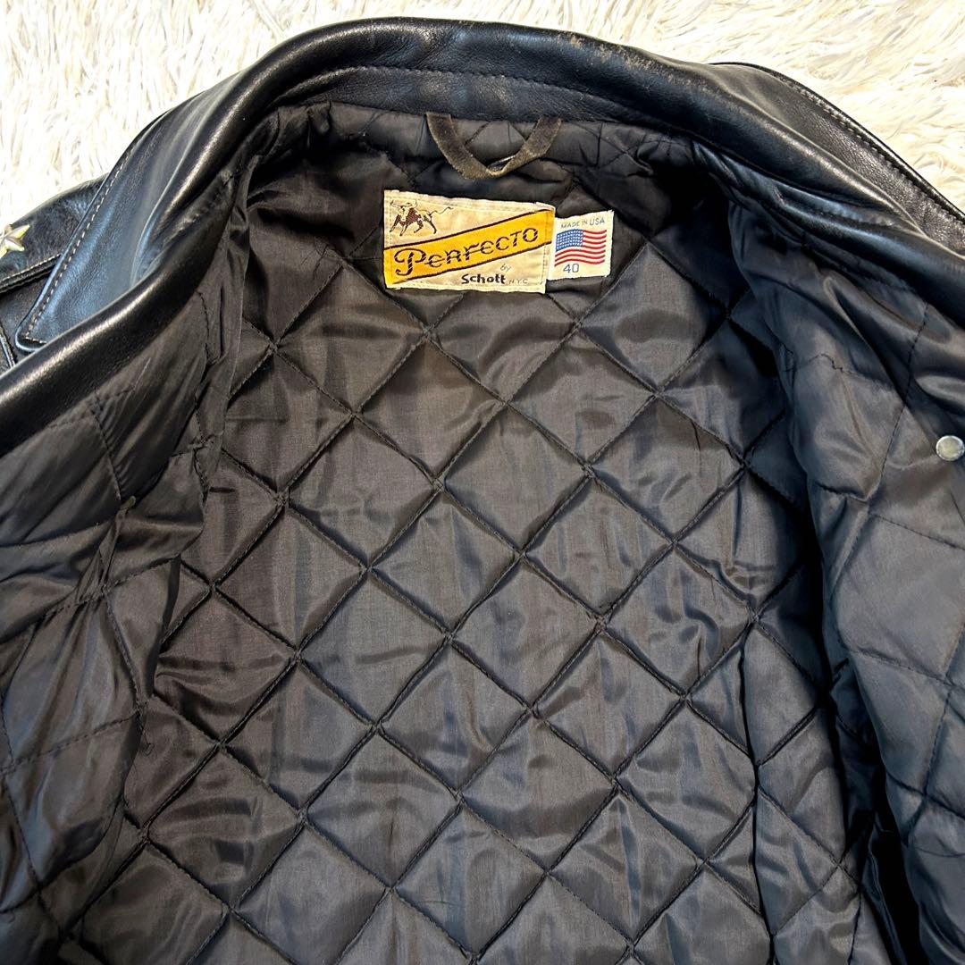 Schott 613 40 牛タグ ワンスター ダブルライダースジャケット