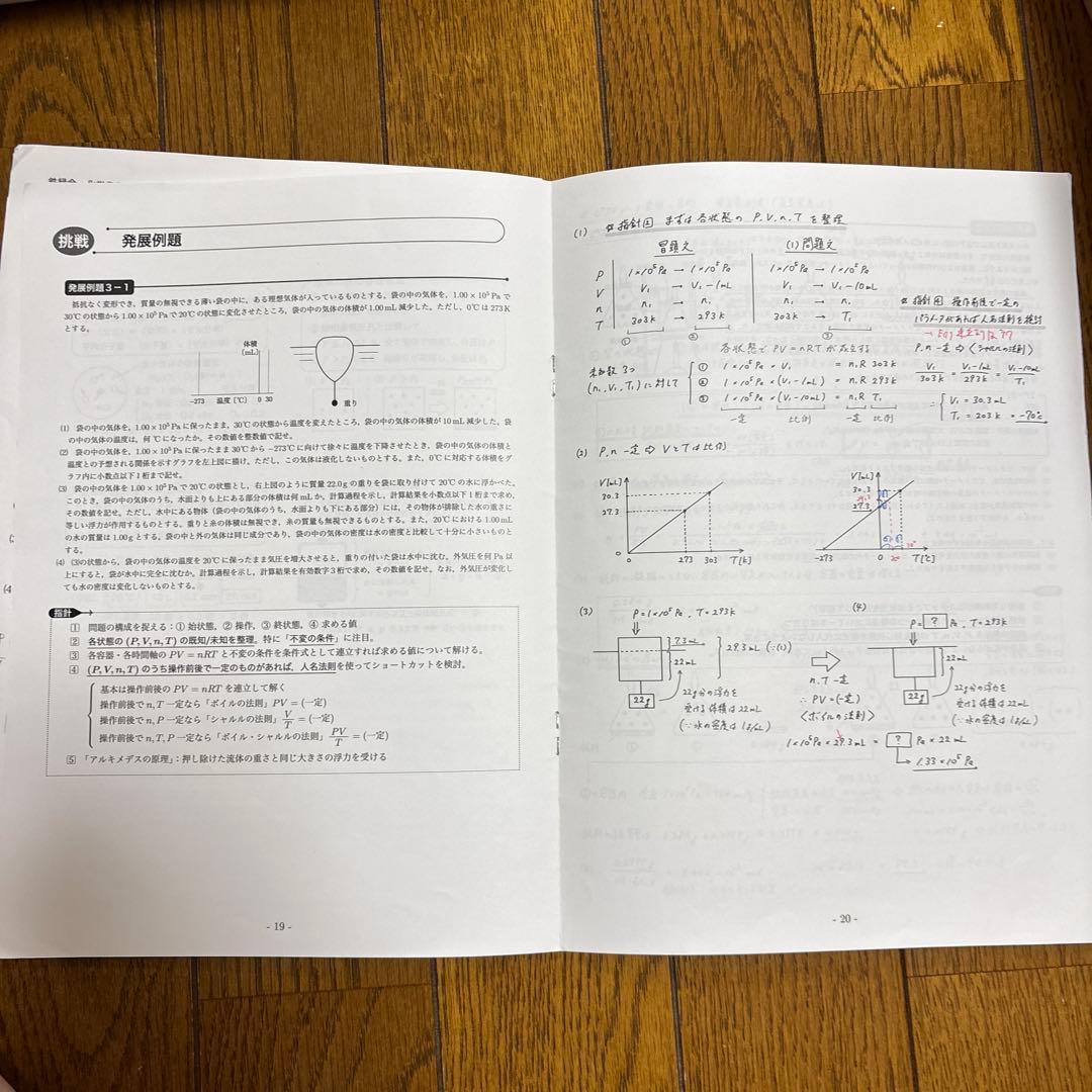 鉄緑会　高3 化学　発展例題&受験化テスト冊子