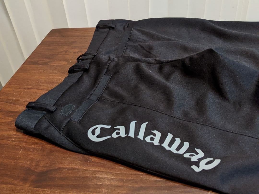 キャロウェイ　デカロゴ　ストレッチ　ロングパンツ　ダンボール　ジョガーパンツ　黒