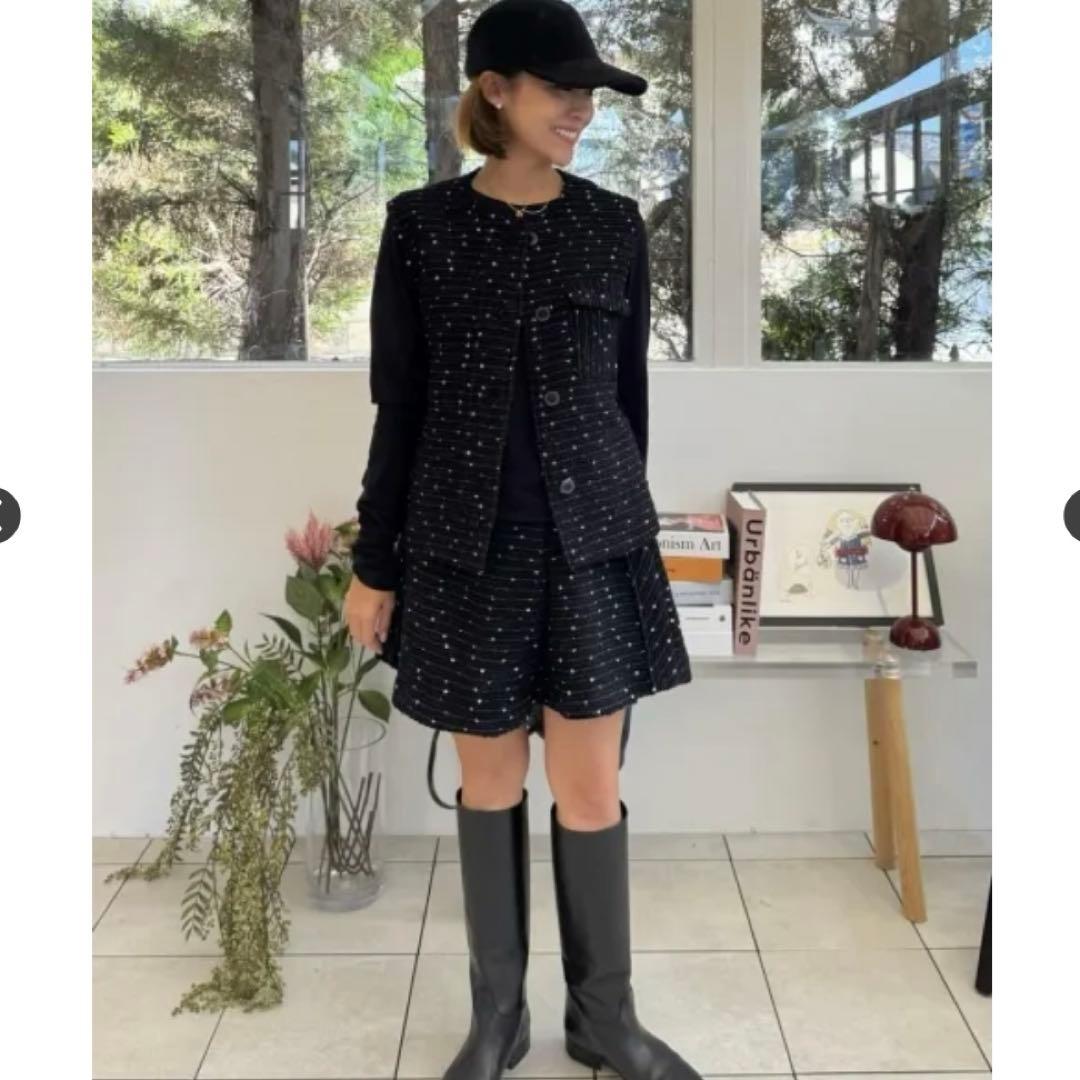 rosy monster ツイードジレ　garden tweed gilet