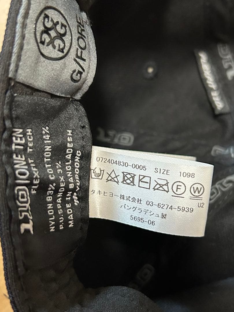 ジーフォア　G/FORE キャップ　ブラック　黒　ロゴ入り