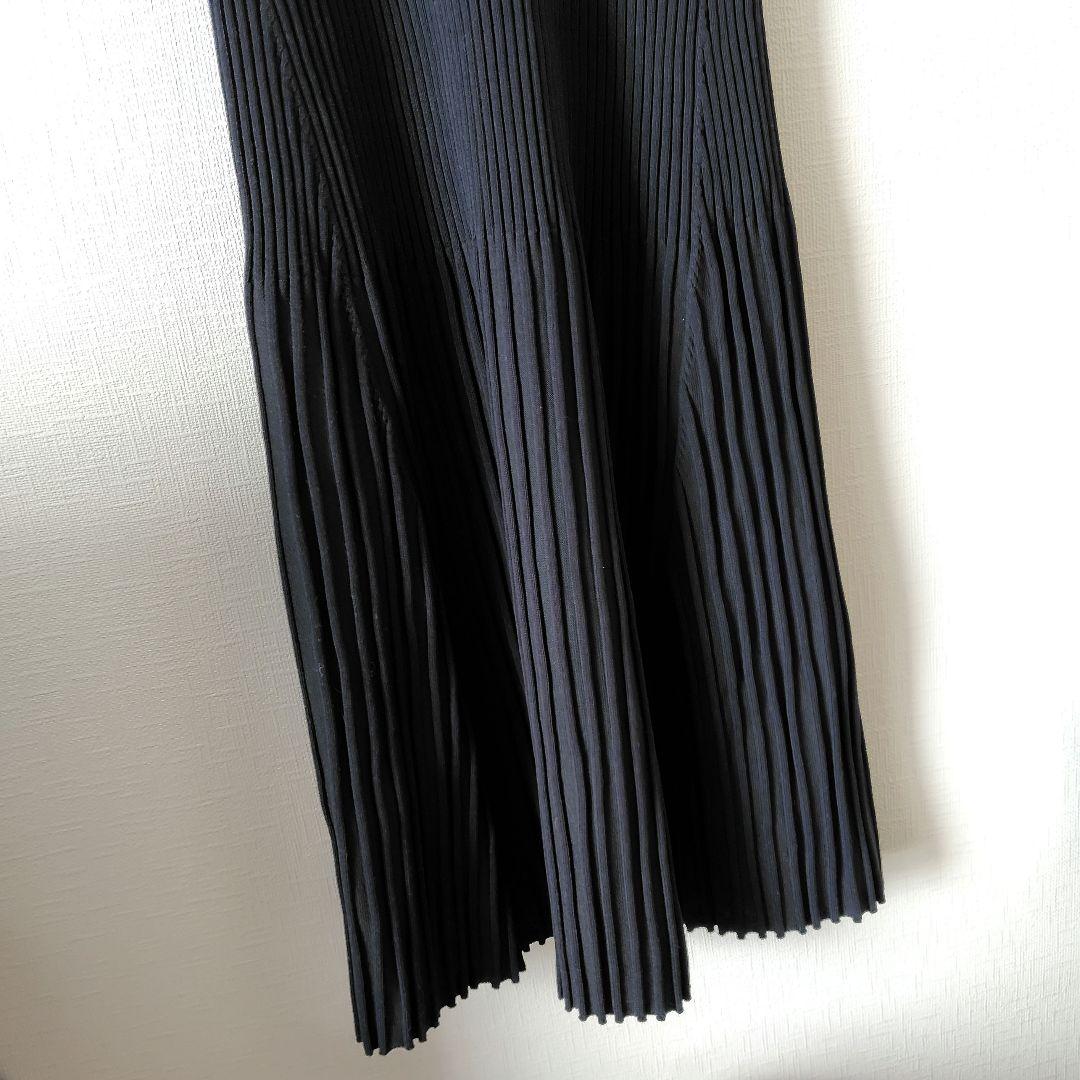 anuans アニュアンス セミマーメイドリブニットワンピース ブラック S