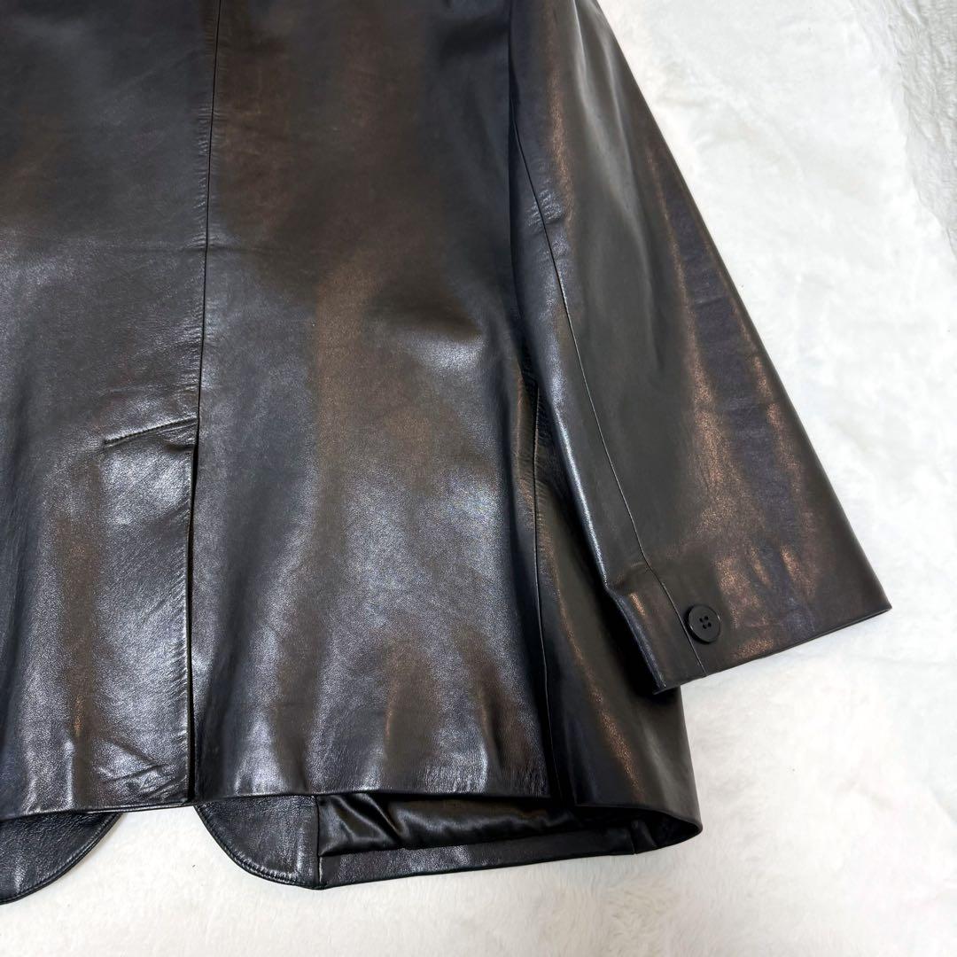 【美品】アニエスベースペシャル ラムレザー ライダースジャケット ブラック L