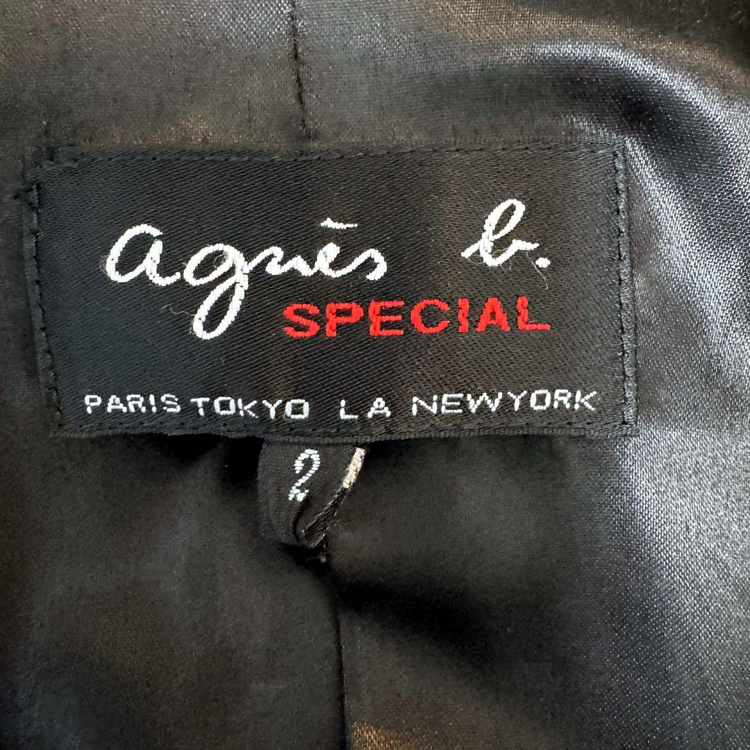 【美品】アニエスベースペシャル ラムレザー ライダースジャケット ブラック L