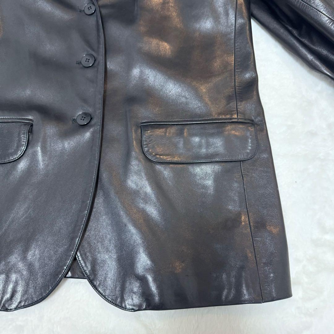 【美品】アニエスベースペシャル ラムレザー ライダースジャケット ブラック L