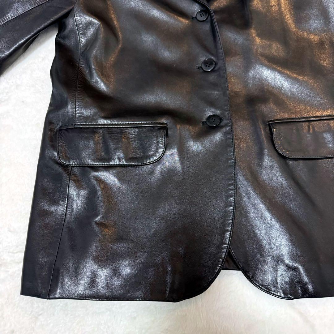 【美品】アニエスベースペシャル ラムレザー ライダースジャケット ブラック L