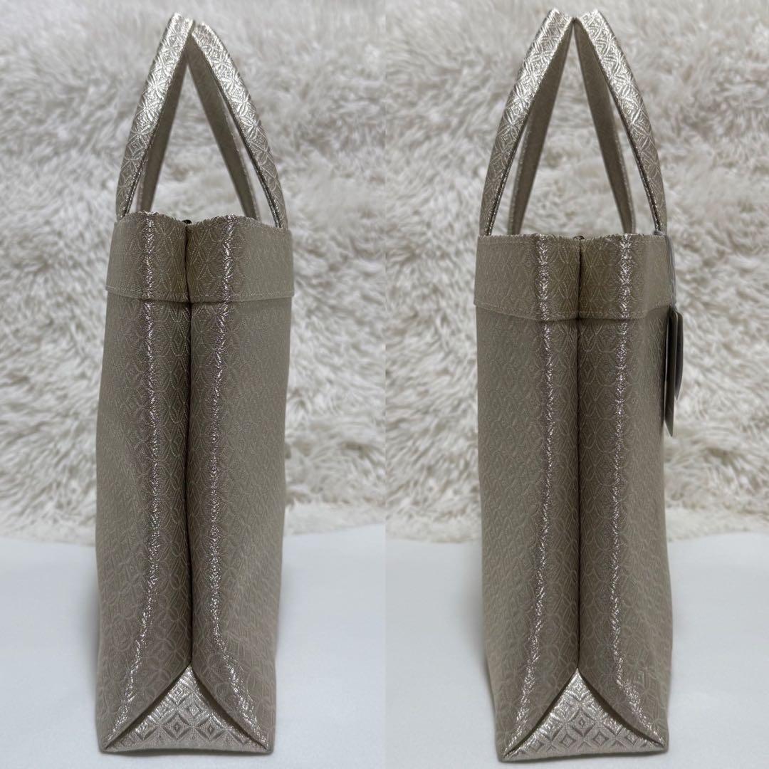 未使用品 衿秀 和装 トート バッグ 手提げ シルクガード 絹 A4 ゴールド