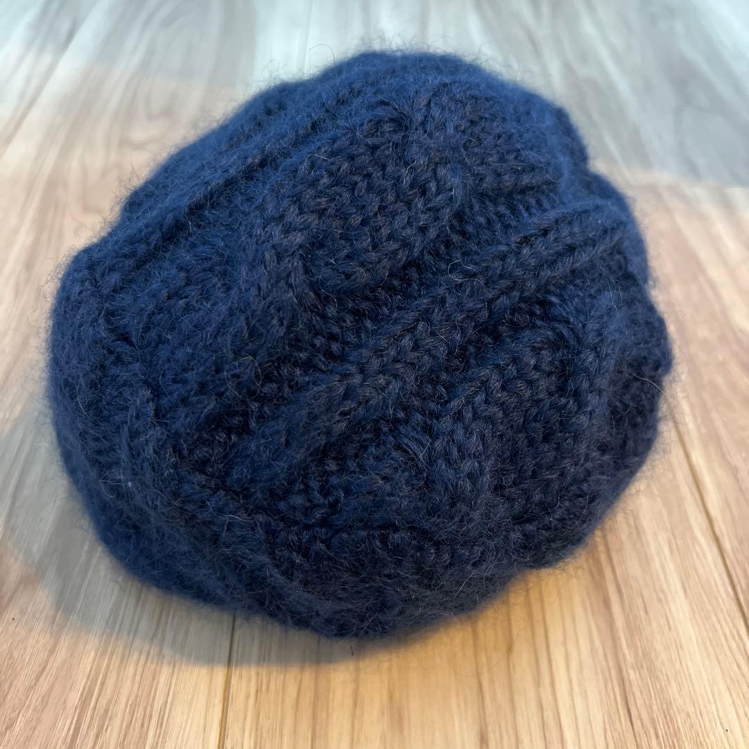 Yohji Yamamoto+Noirネイビー ニットキャップ