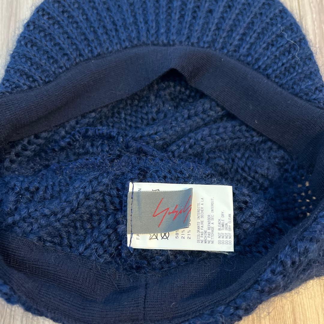 Yohji Yamamoto+Noirネイビー ニットキャップ