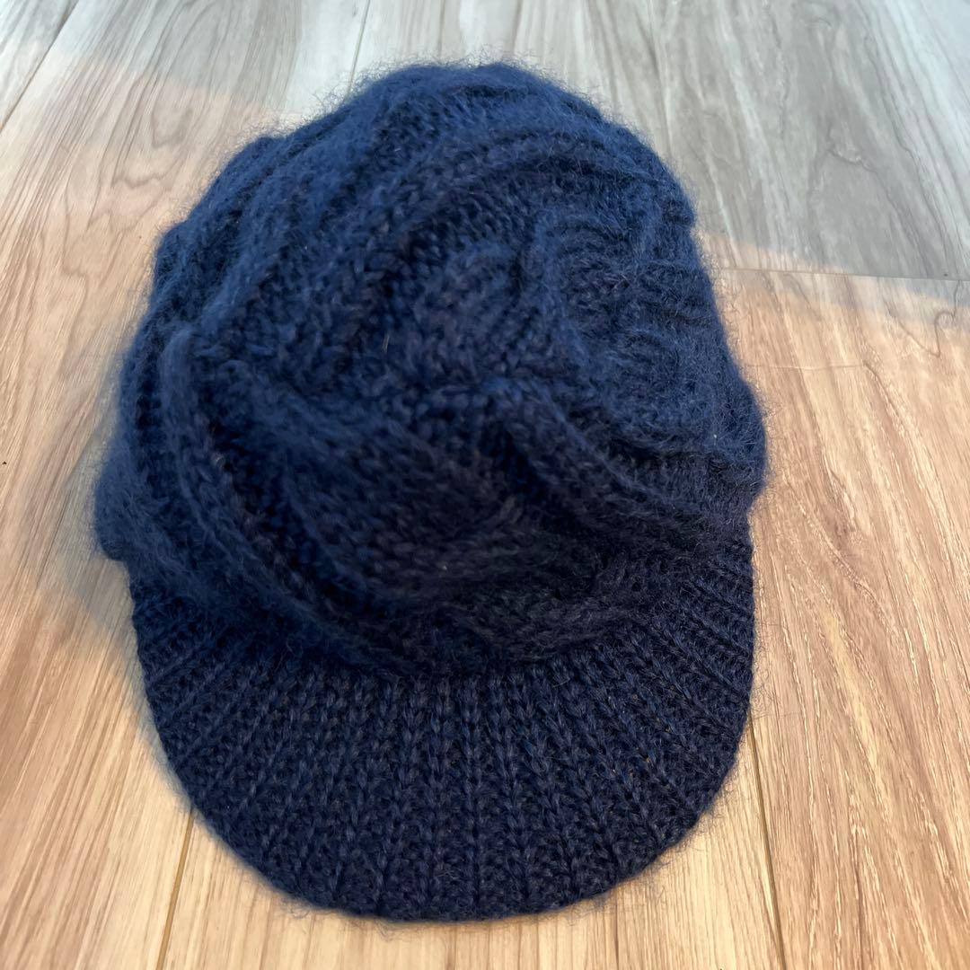 Yohji Yamamoto+Noirネイビー ニットキャップ