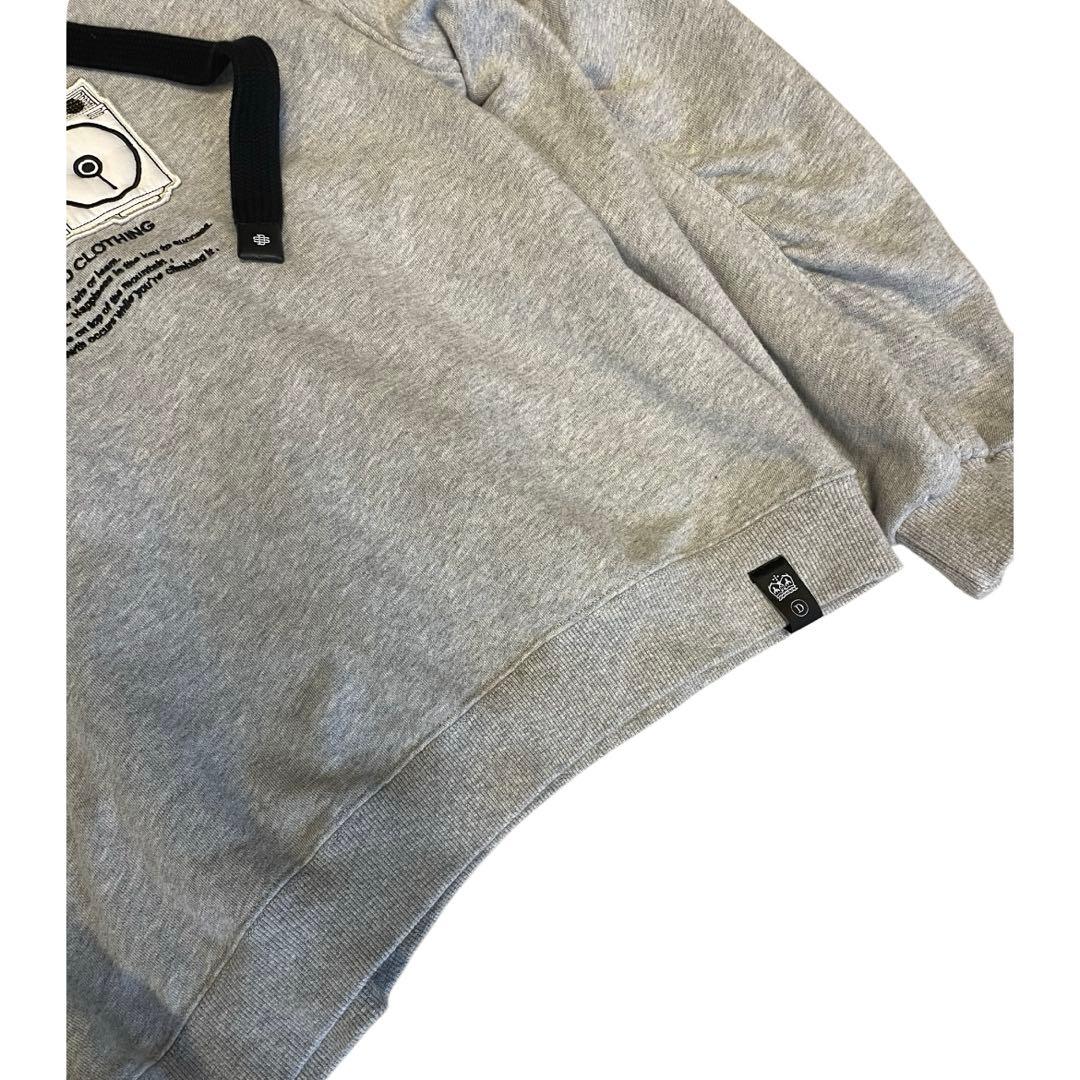 ダブルスタンダード　ラジカセワッペンギャザースリーブパーカー　グレー