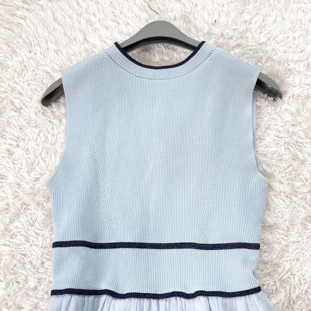 LILY BROWN リリーブラウン　バイカラーラインニットコンビワンピース