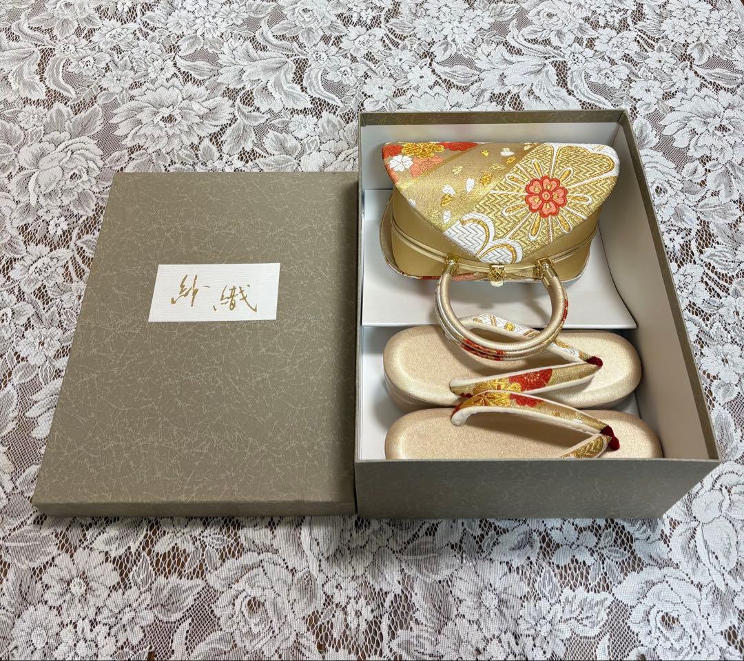 沙織　最高級　草履・バッグセット　Mサイズ