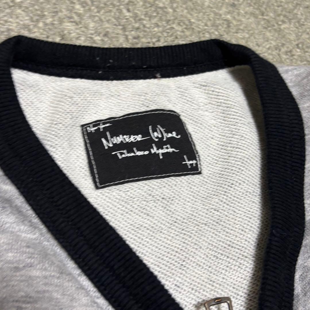 08AW number nine カレッジ　カーディガン　スウェット　グレー