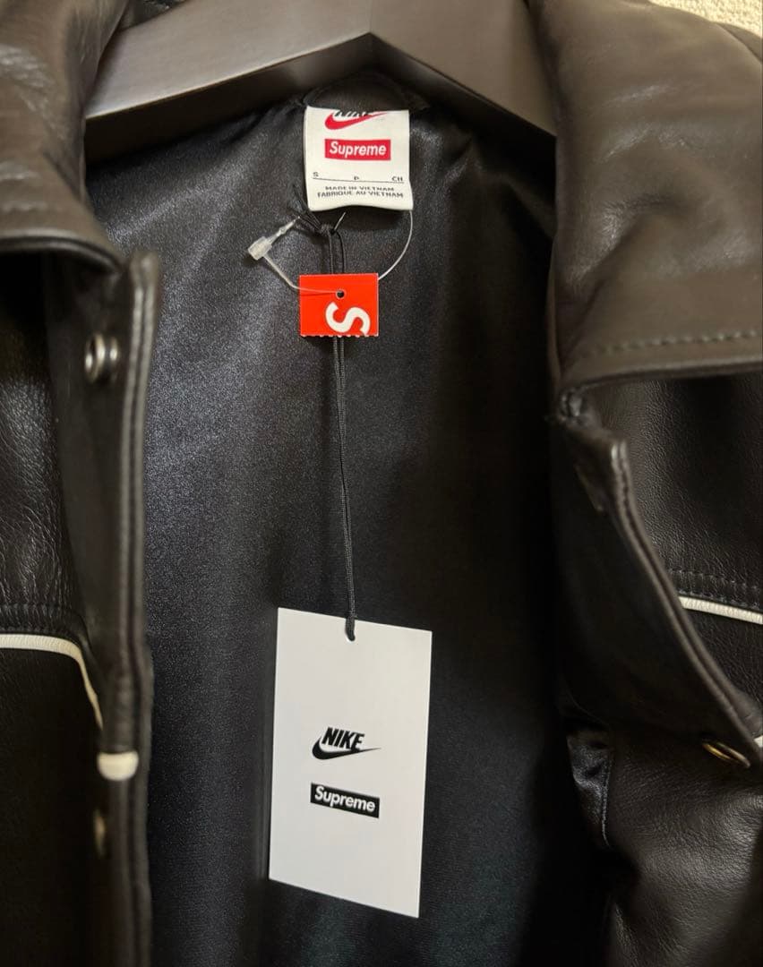 Supreme Nike Leather Varsity Jacket Sサイズ