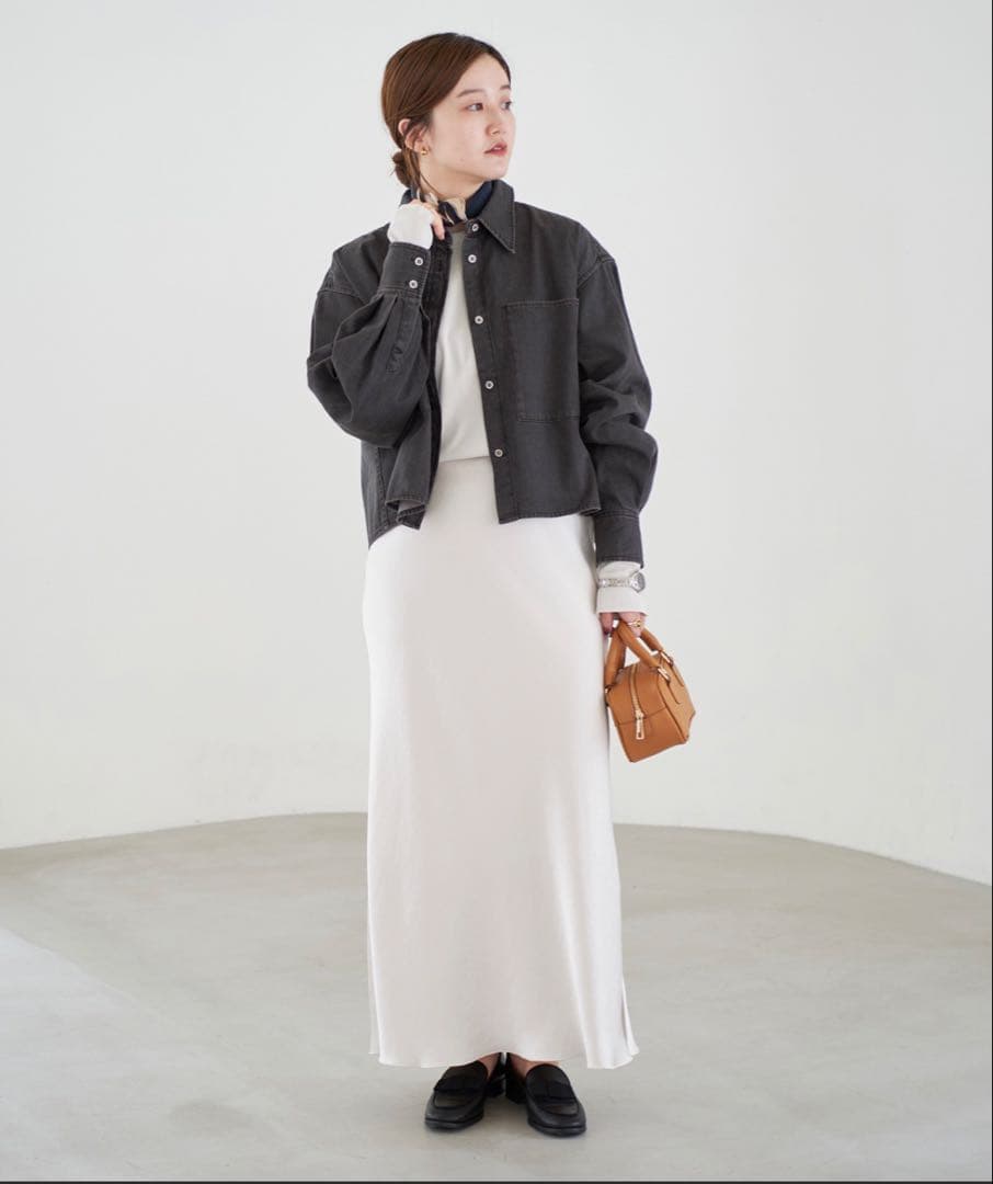 IENA イエナ デニムショートシャツ ブラック