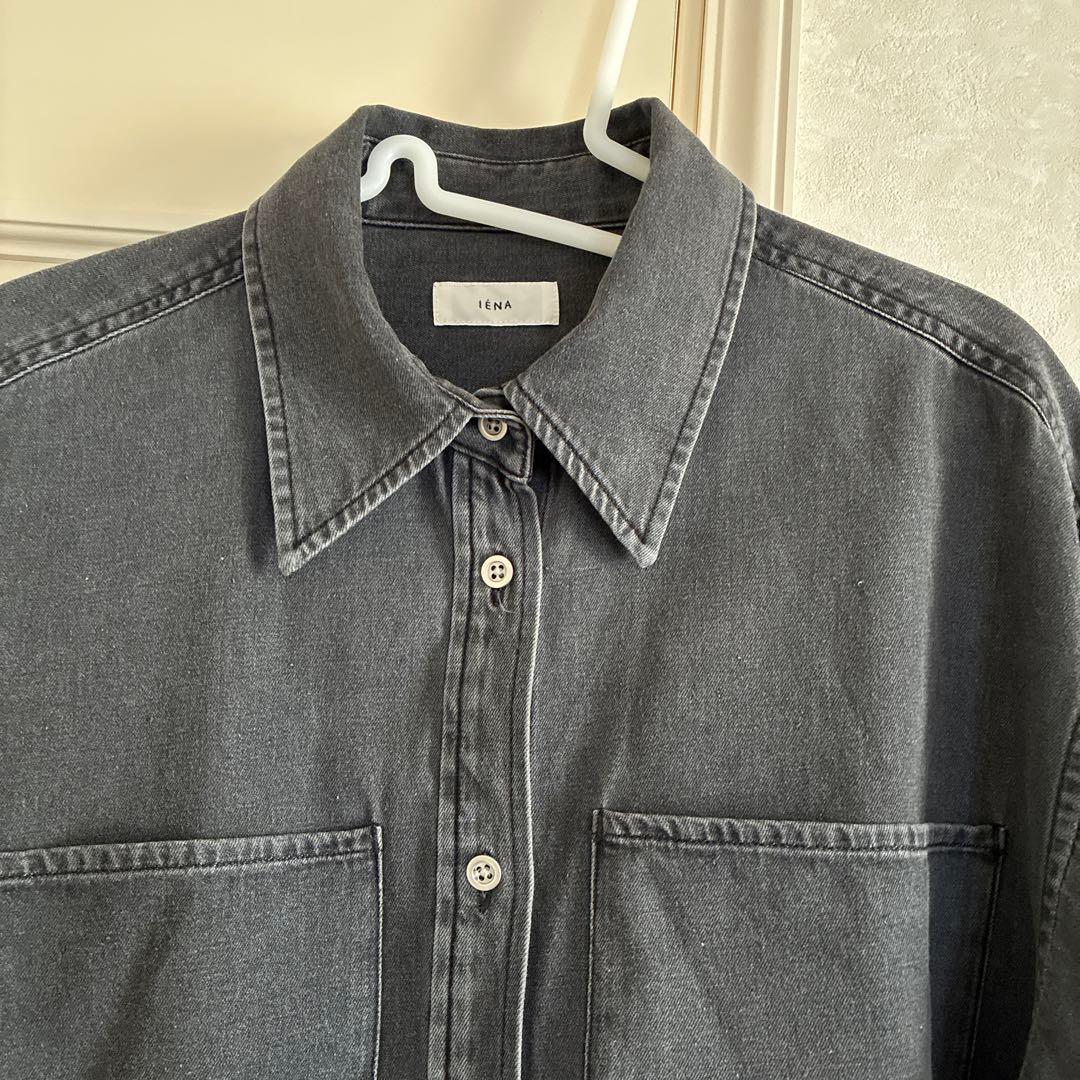 IENA イエナ デニムショートシャツ ブラック