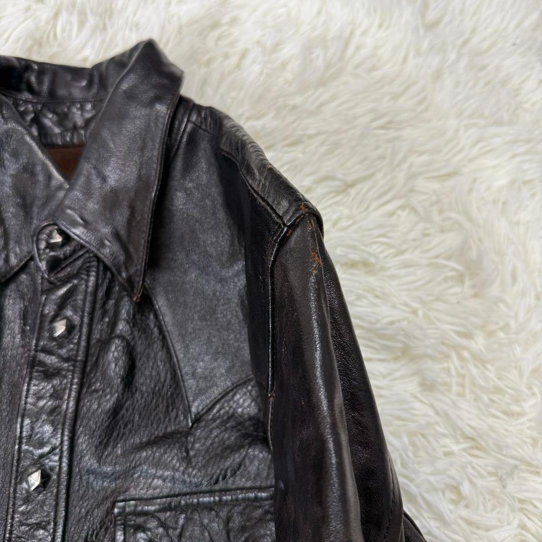 トラヴィス様✨BACKLASH バックラッシュ 水牛 レザーシャツ 製品染め