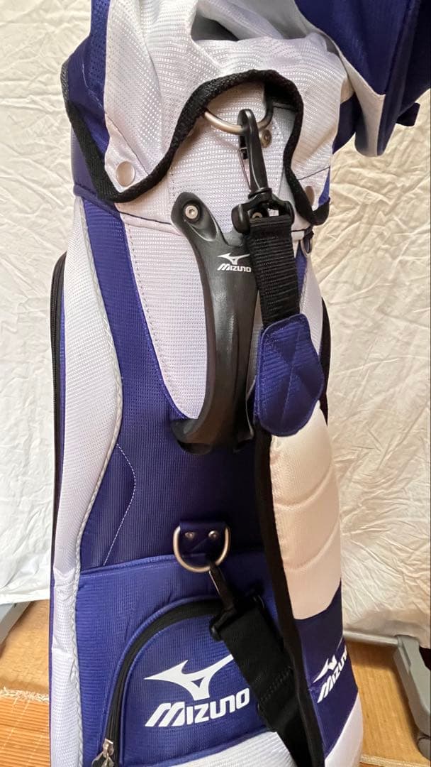 【ほぼ未使用】MIZUNO ゴルフバッグ キャディバッグ ブルー×ホワイト