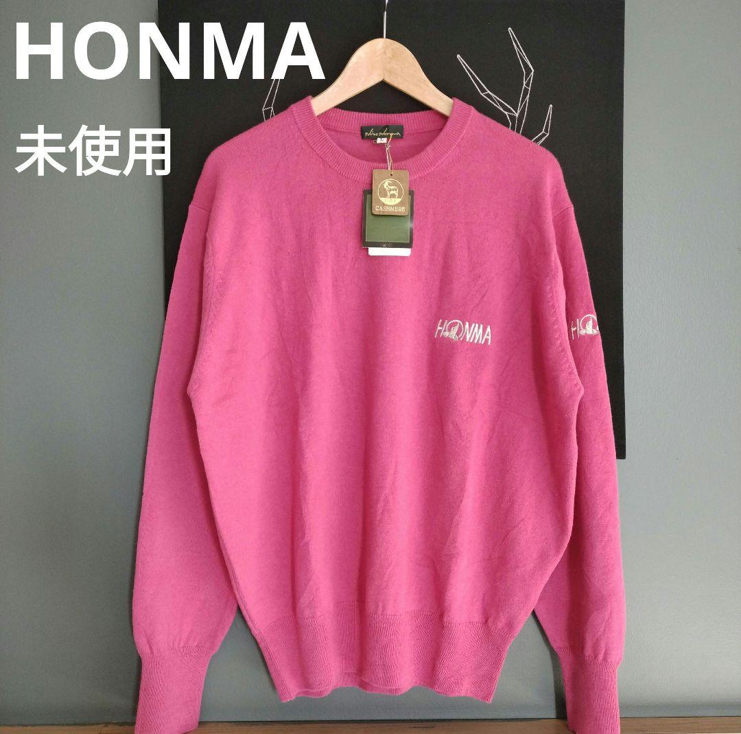 新品タグ付　HONMA 本間ゴルフ　カシミヤ100％　セーター　ピンク　L