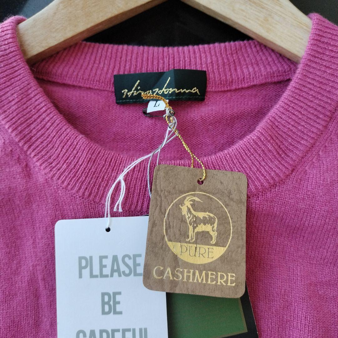 新品タグ付　HONMA 本間ゴルフ　カシミヤ100％　セーター　ピンク　L