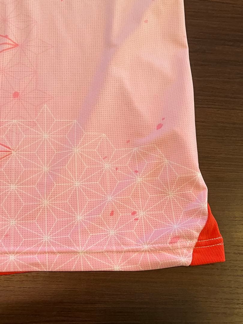 GOSEN バドミントンシャツ 和柄 桜 ホワイト/朱色/ピンク系 レディースM