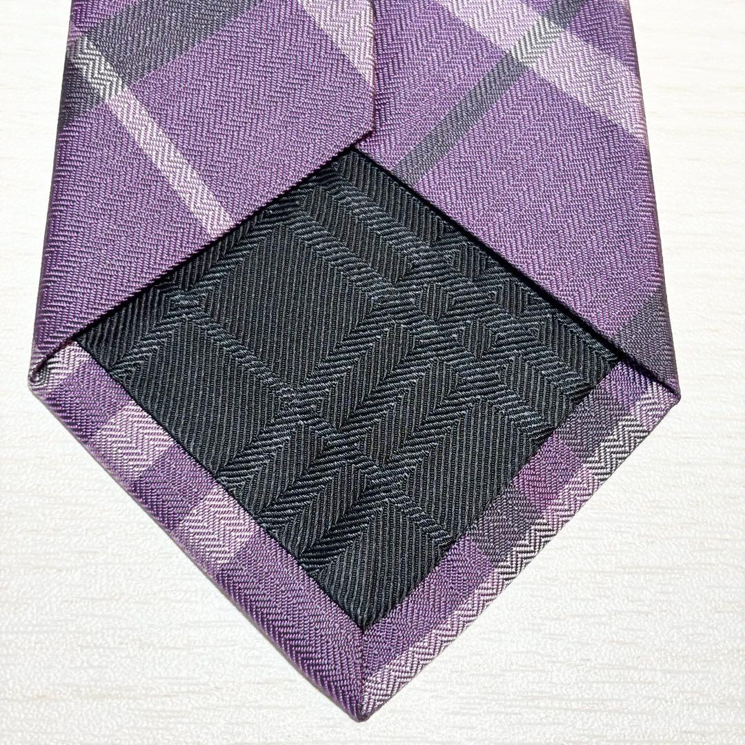 BURBERRY LONDON バーバリーロンドン パープル チェックネクタイ