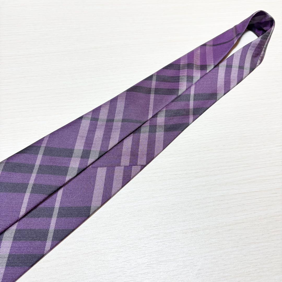 BURBERRY LONDON バーバリーロンドン パープル チェックネクタイ