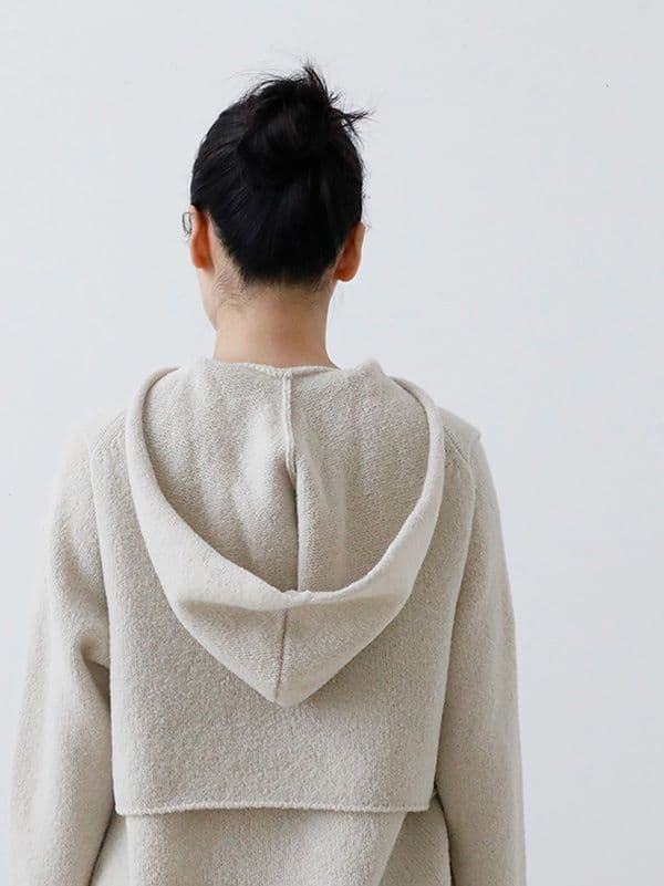 2025年 evam evaリニューウールフードベスト アイボリー