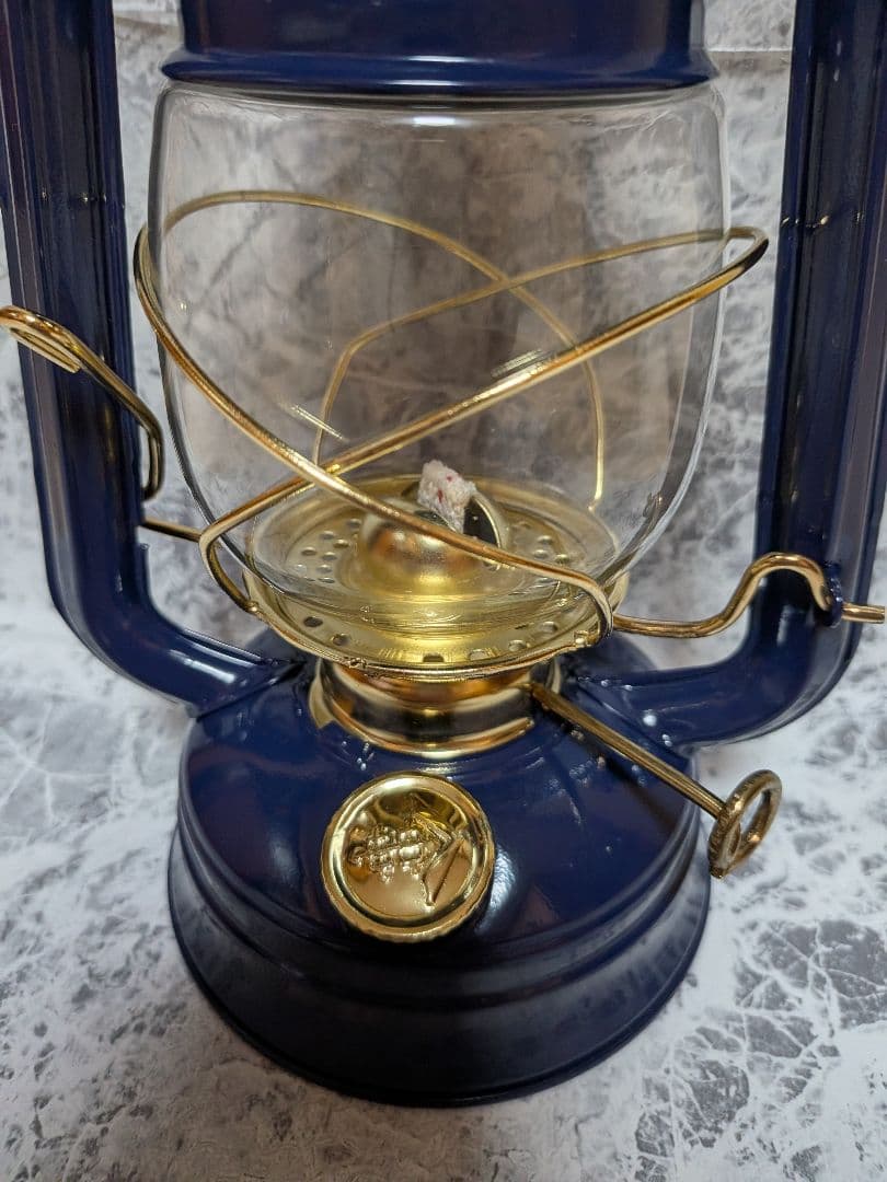 【訳あり】カメヤマキャンドル 灯匠 オイルランタン ネイビー キャンプ 防災