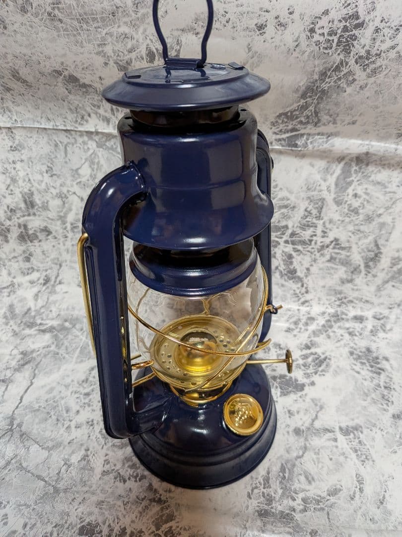 【訳あり】カメヤマキャンドル 灯匠 オイルランタン ネイビー キャンプ 防災