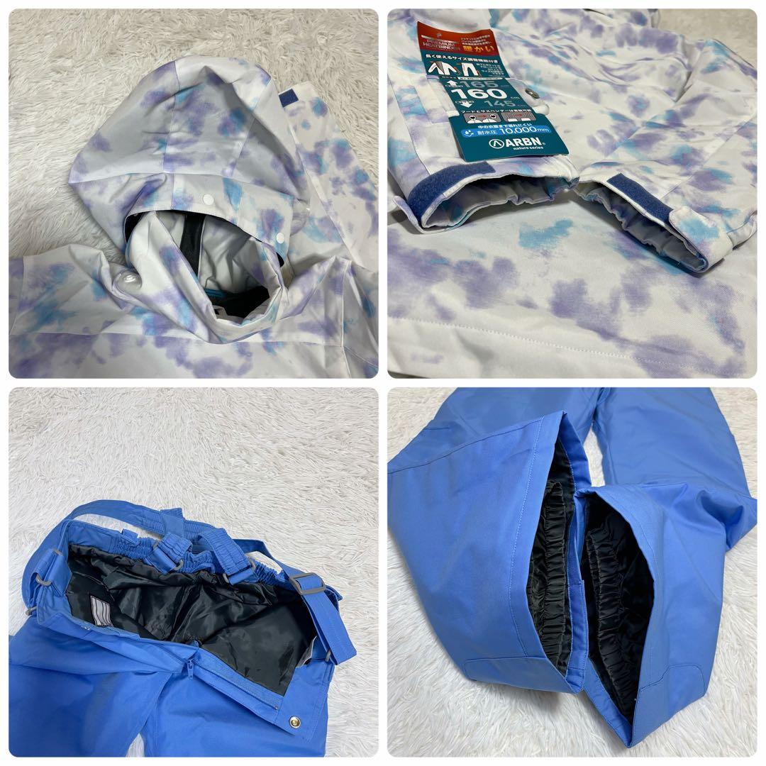 新品タグ付 ARBN 可愛い 女の子 160 スノーウェア上下 スキー スノボ