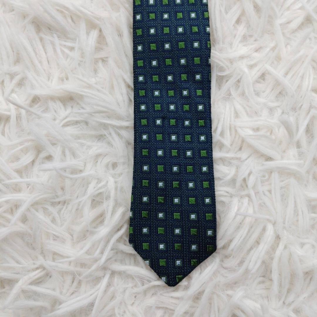 クリスチャンディオール 高級シルクネクタイ 総柄 モスグリーン