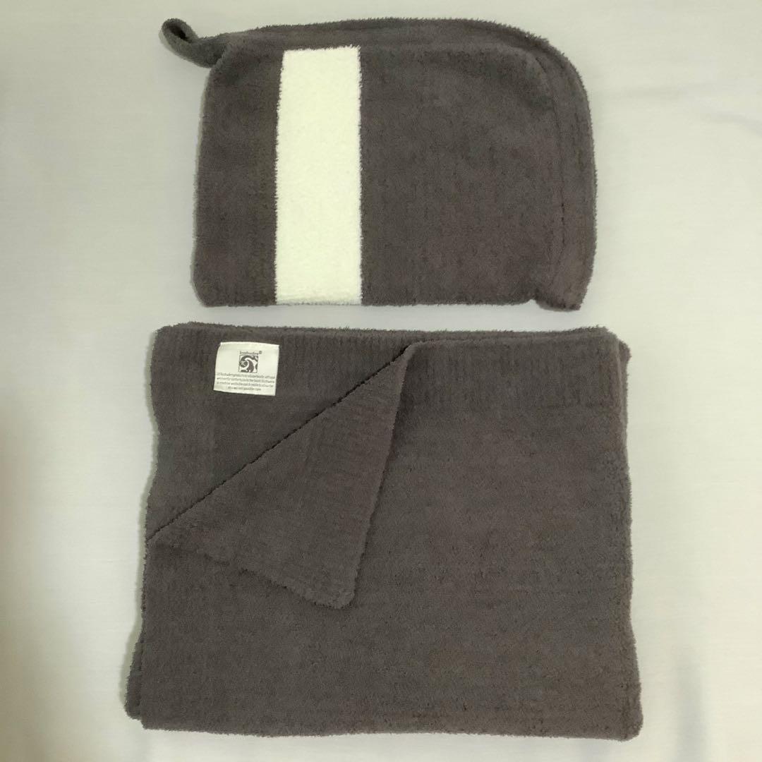 【kashwere】カシウエア トラベルブランケット　グレー　収納ポーチ付き