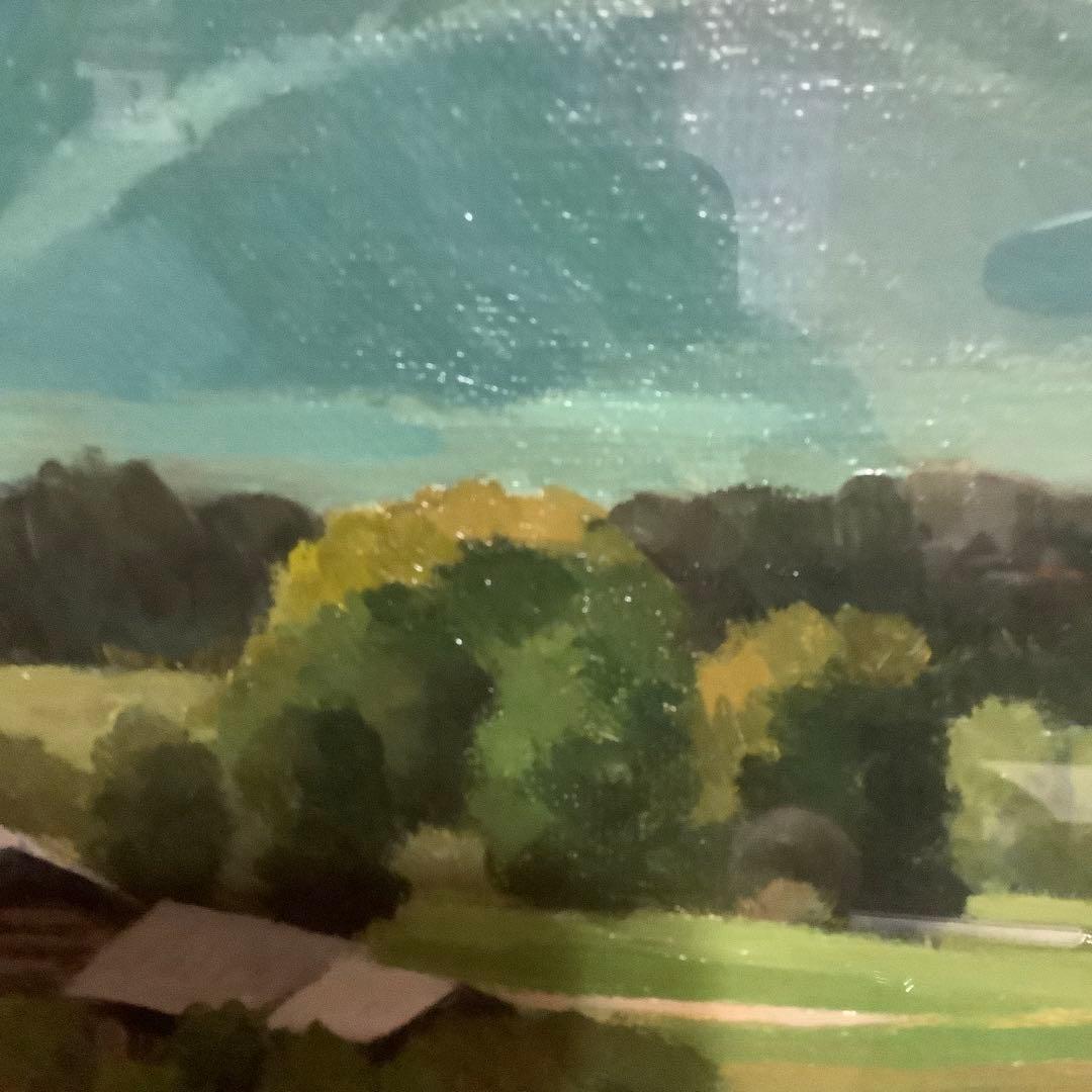 【真作】　池田正文　（甲斐路初夏）　油絵　8号　師:安井曾太郎 芸大油画科卒