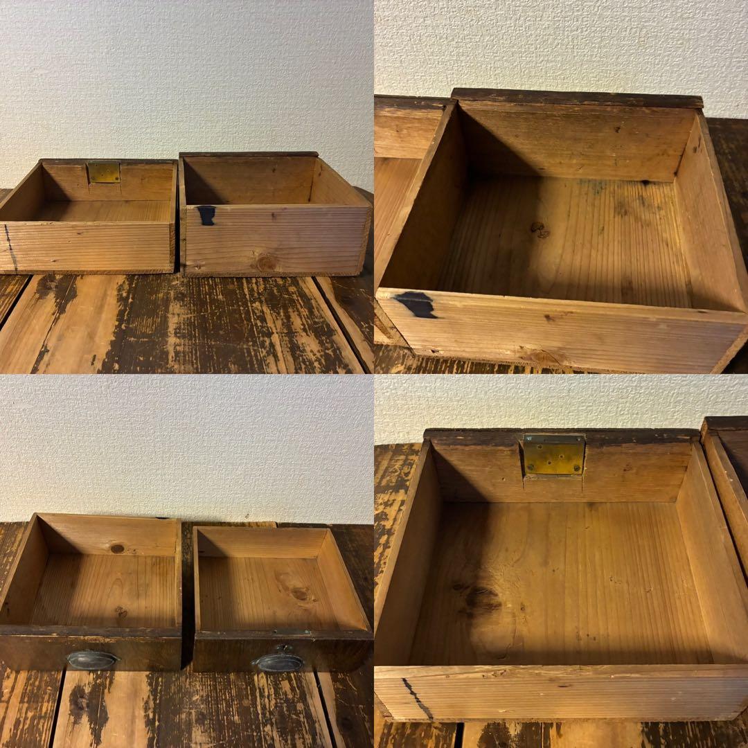 アンティーク　木製　本立て　飾り棚　本棚　古道具　引き出し　レトロ