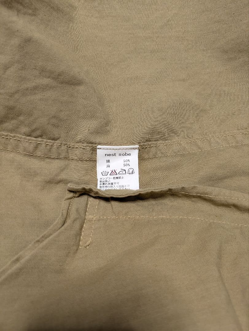 【美品】nest Robe 綿麻50/50 ナチュラルアウター ベージュ系フリー