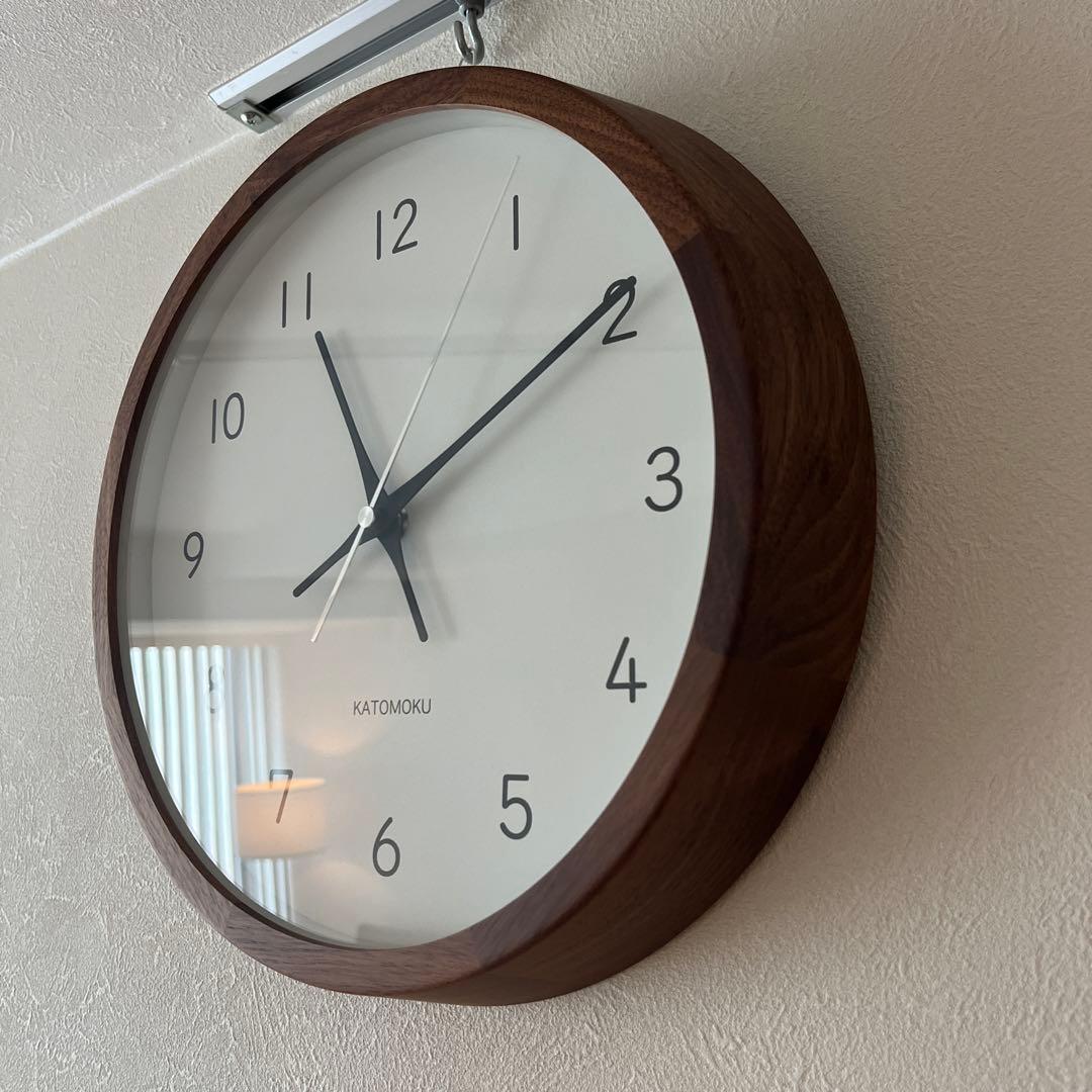 katomoku 加藤木工 壁掛け電波時計 ウォルナット