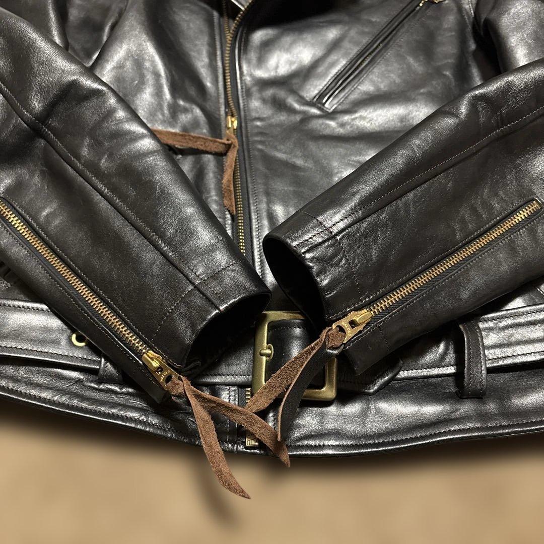 ク*ス様 36inch 馬革 DOUBLE HELIX ライダースジャケット B