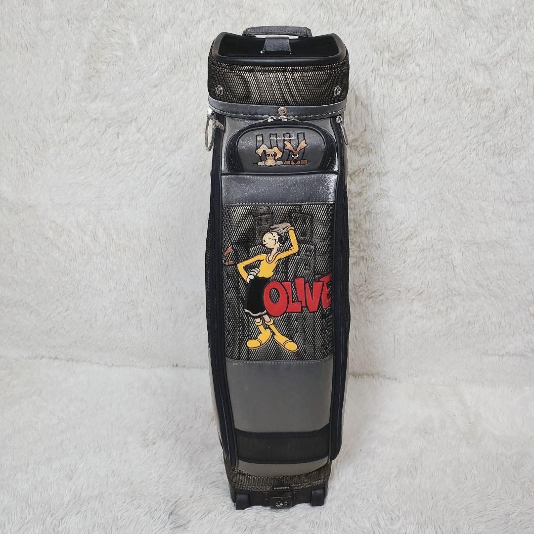 【美品】M.U SPORTS　ポパイ　オリーブOLIVE コラボ　キャディバッグ