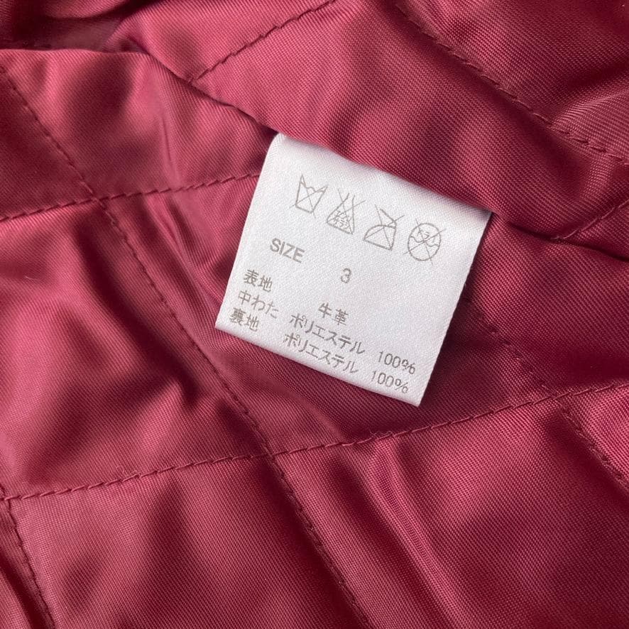 【K∞L】glamb ダブルライダースジャケット ボルドー キルティング