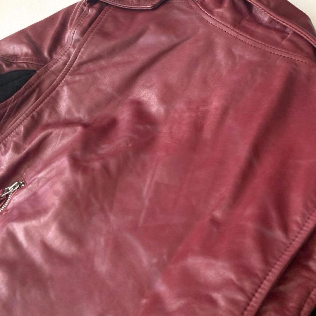 【K∞L】glamb ダブルライダースジャケット ボルドー キルティング