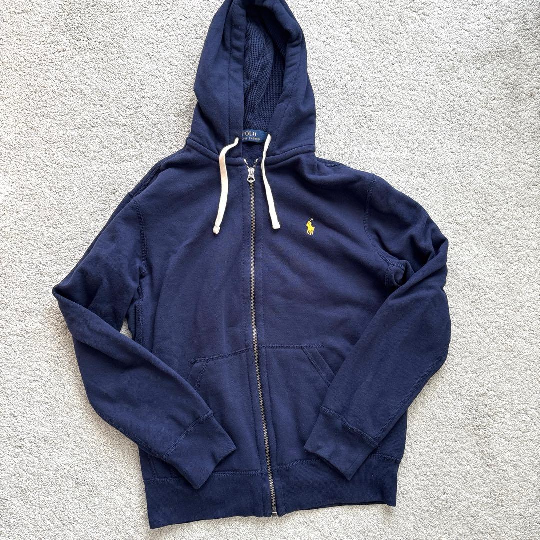 POLO RALPH LAUREN フルジップ パーカー 裏起毛 ネイビー S