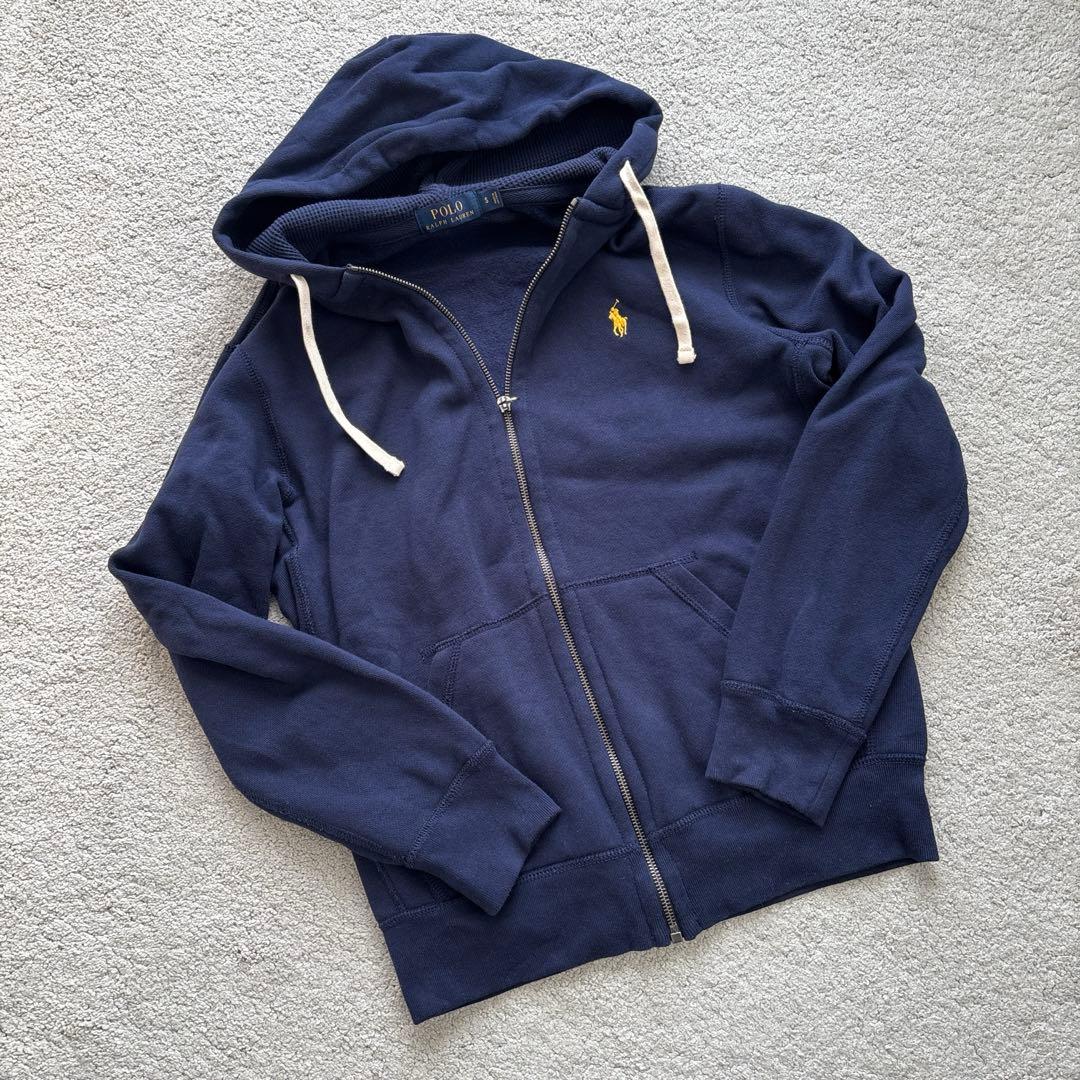 POLO RALPH LAUREN フルジップ パーカー 裏起毛 ネイビー S