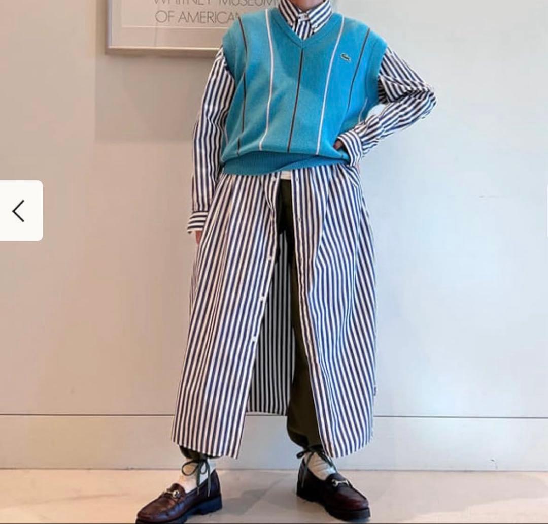 LACOSTE for BEAMS BOY別注ストライプVネックベスト