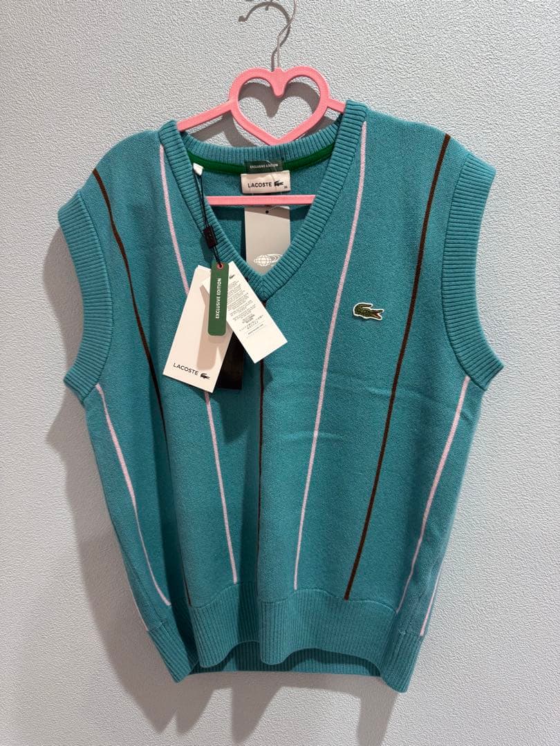 LACOSTE for BEAMS BOY別注ストライプVネックベスト
