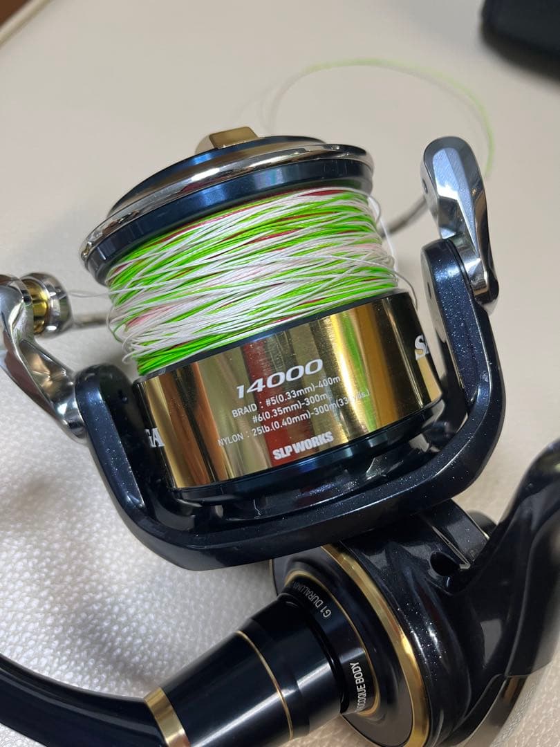 20ソルティガ10000p slp14000スプールに交換